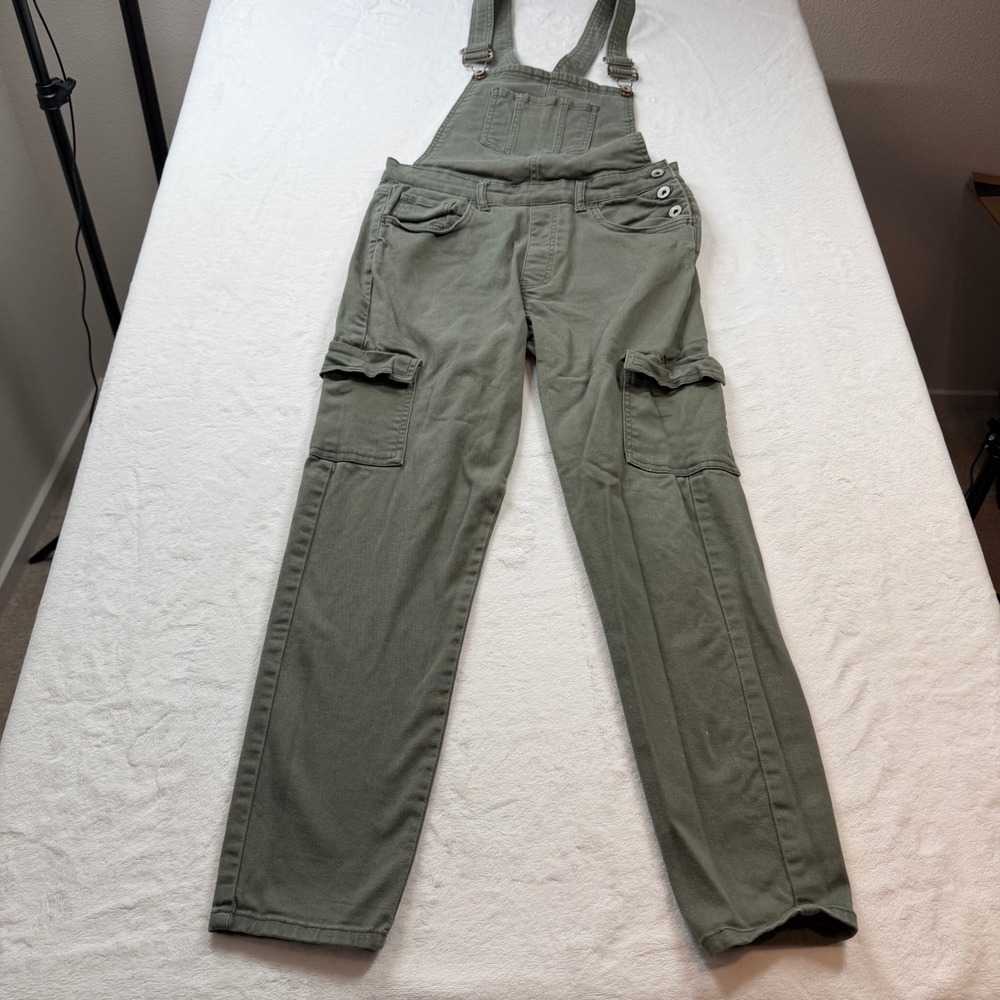 Forever 21 Olive Green Cargo Denim Overalls